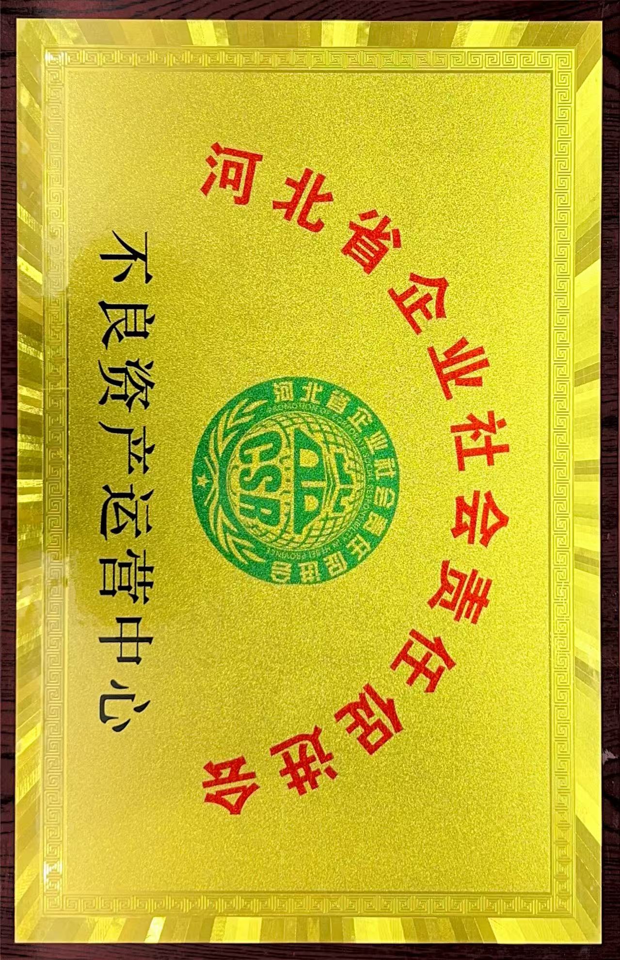 河北省企业社会责任促进会不良资产运营中心